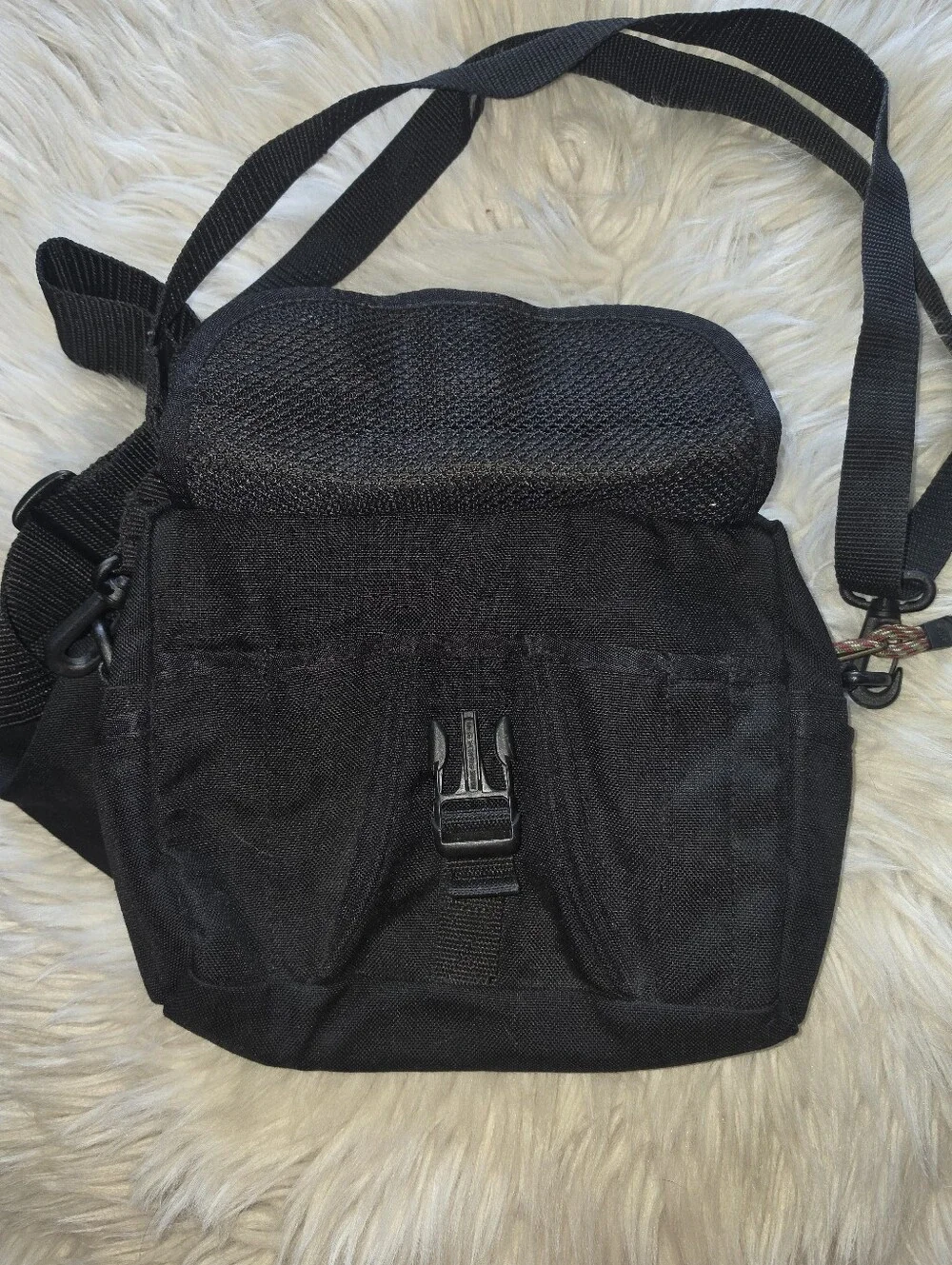 Timberland Black Compact Messenger Crossbody Bag